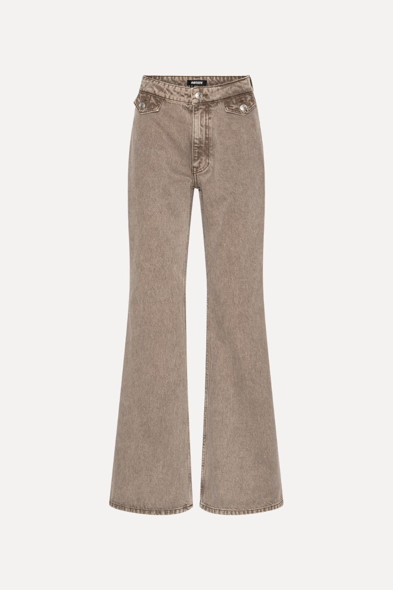 Flared Highwaisted Jeans — Denim Tiro Alto Acampanado Trabillas | Rotate