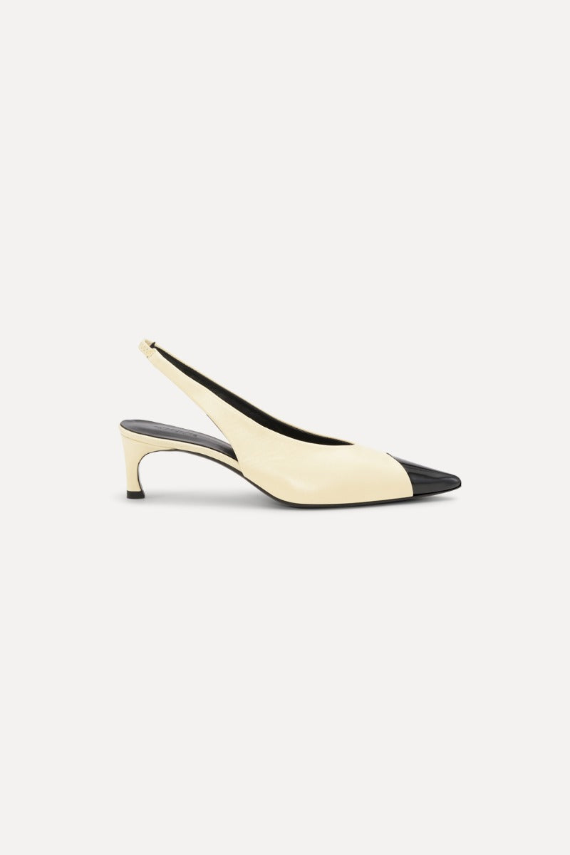 Slingback Pump Leather — Piel Tacón Kitten Punta Charol | Rotate