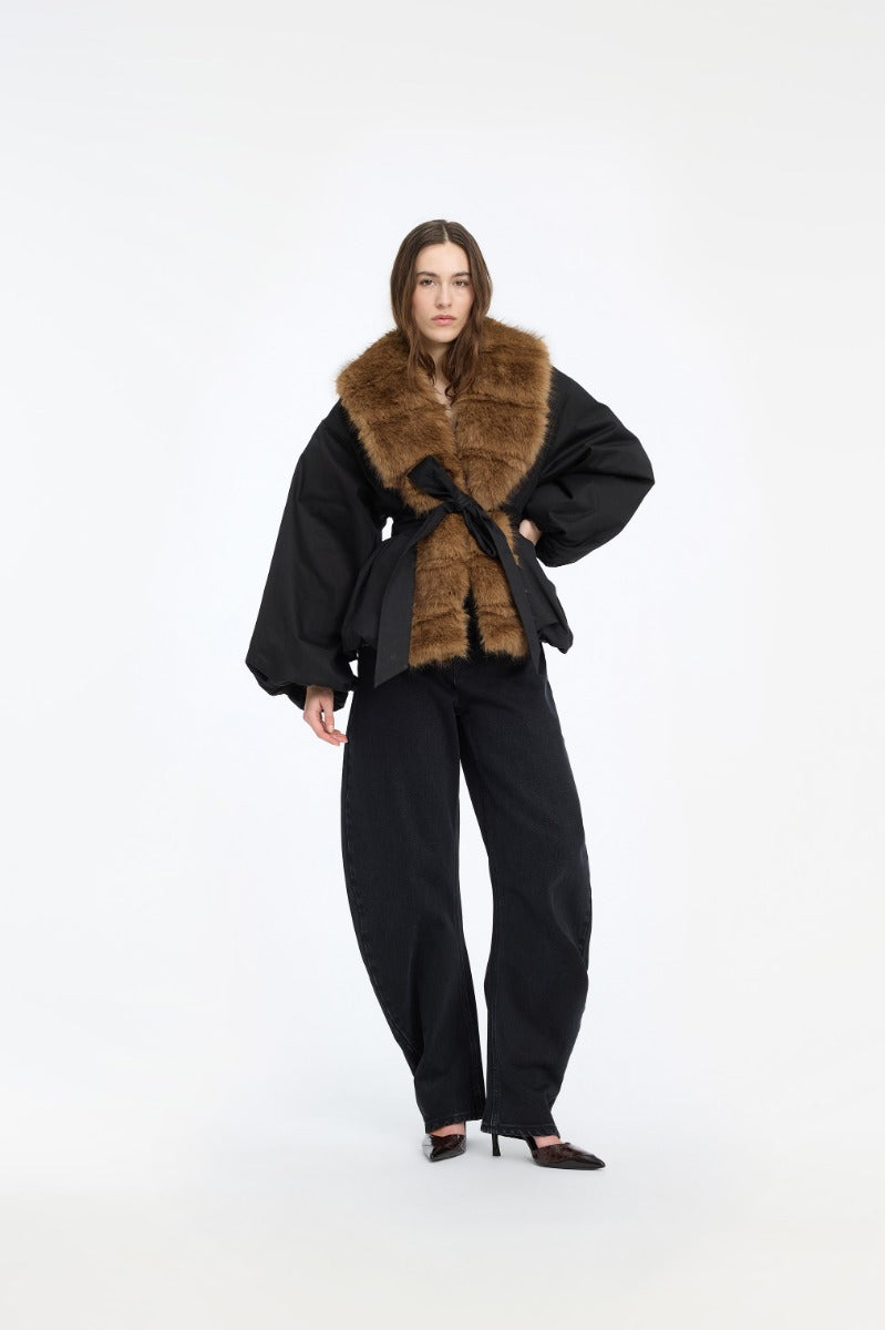 Faux Fur Collar Jacket.