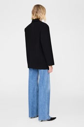 Queen Blazer Negro — Lana Oversize Cuello Esmoquin | Anine Bing