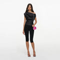 Black Taffeta Draped top