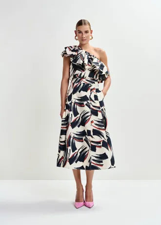 Jaelyn Falda — Tejido Fluido Midi Estampado | Essentiel Antwerp