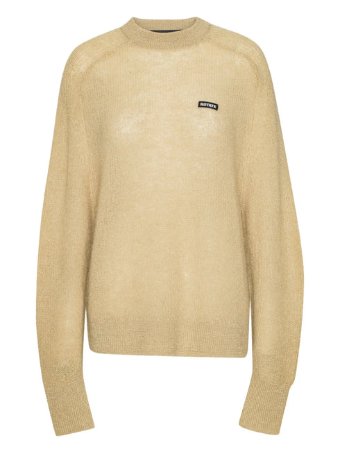 Light Knit logo sweater camel