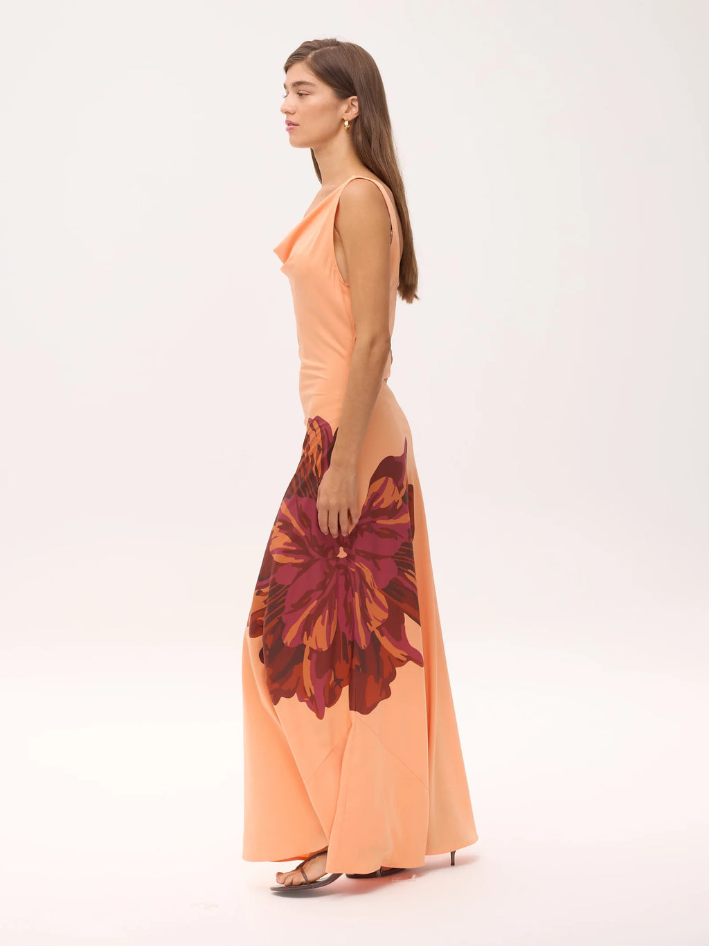 Marcia Vestido — Tejido Fluido Midi Estampado | Mioh