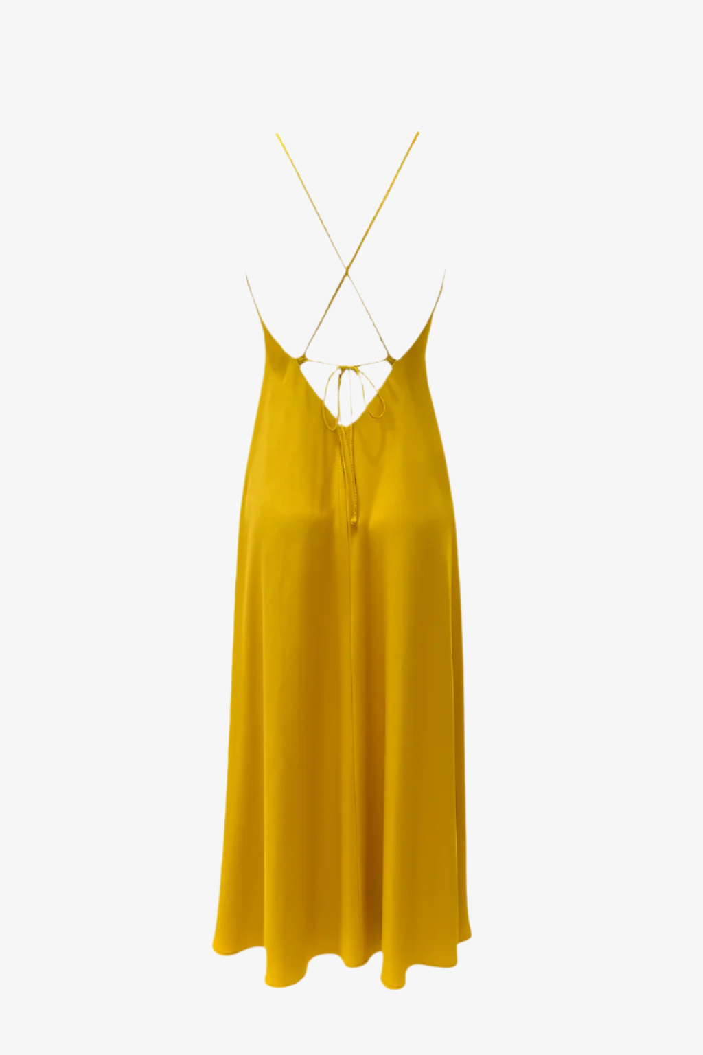 Vestido raso tirantes amarillo