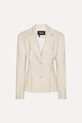 Linen Suiting Blazer — Lino Estructurado Cuello Esmoquin Botonadura Simple | Rotate