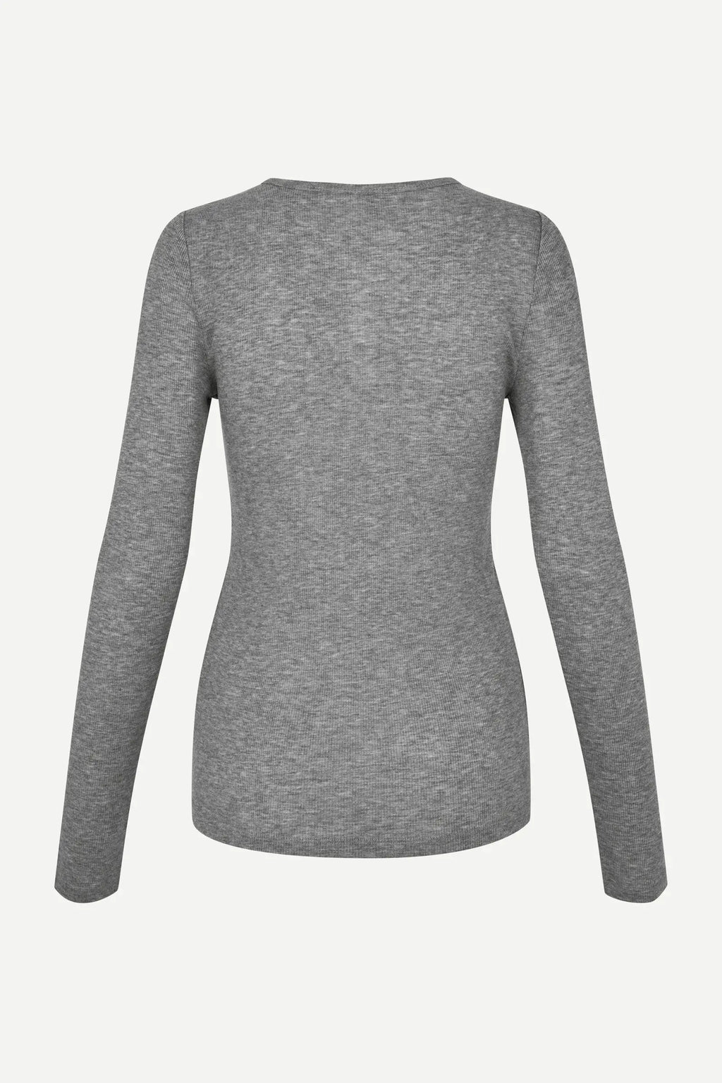 Sadodo Camiseta Gris — Algodón Orgánico Manga Corta Cuello Redondo | Samsoe-Samsoe