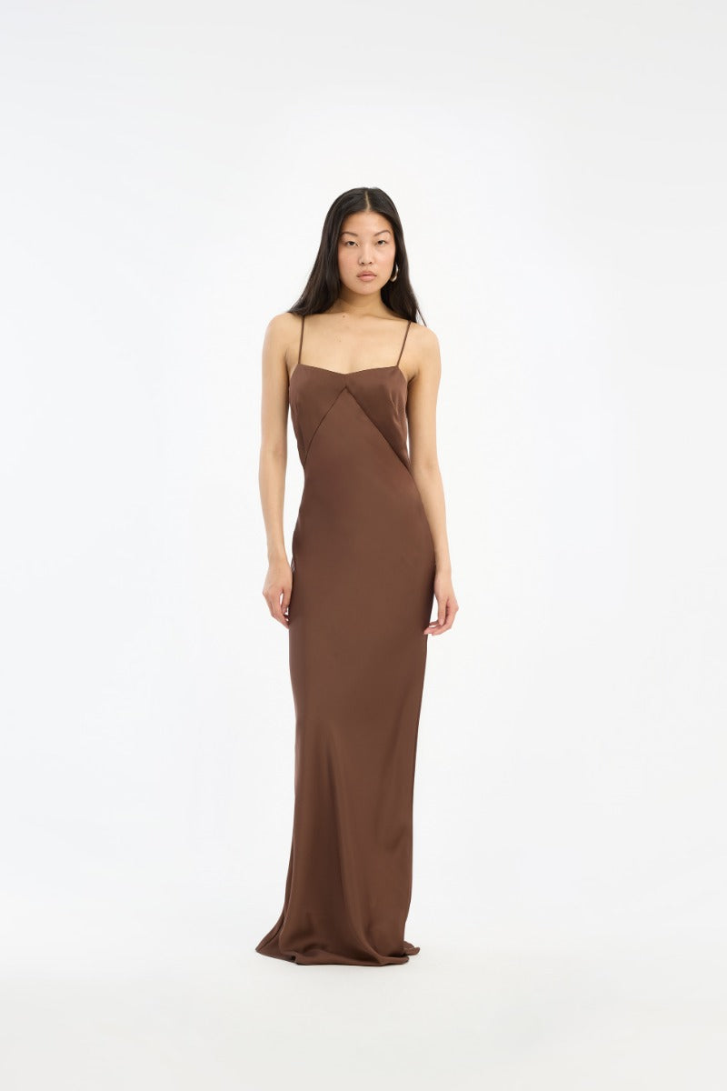 Satin Maxi Slip Dress — Satén Largo Tirantes Escote Recto | Rotate