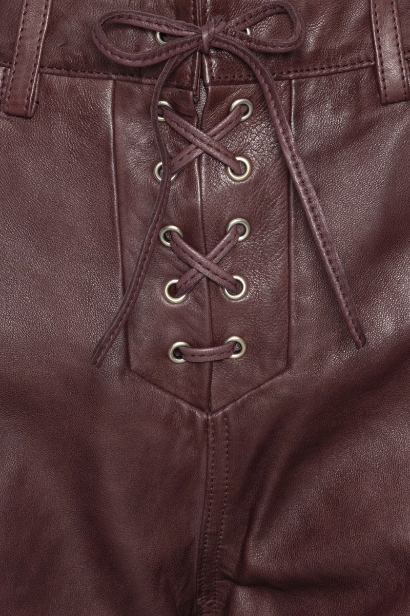 Flared Leather Capri Pants.