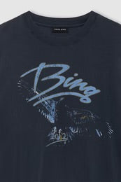 Kent Camiseta — Algodón Estampado Manga Corta Cuello Redondo | Anine Bing