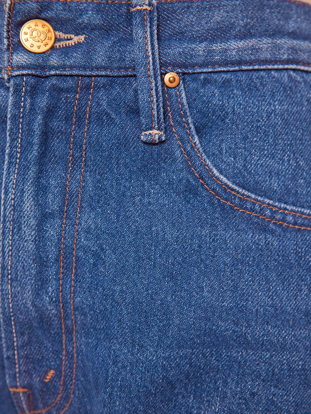 The Lemon Twist Sneak — Jean Tiro Alto Acampanado Delavado Amarillo | Mother