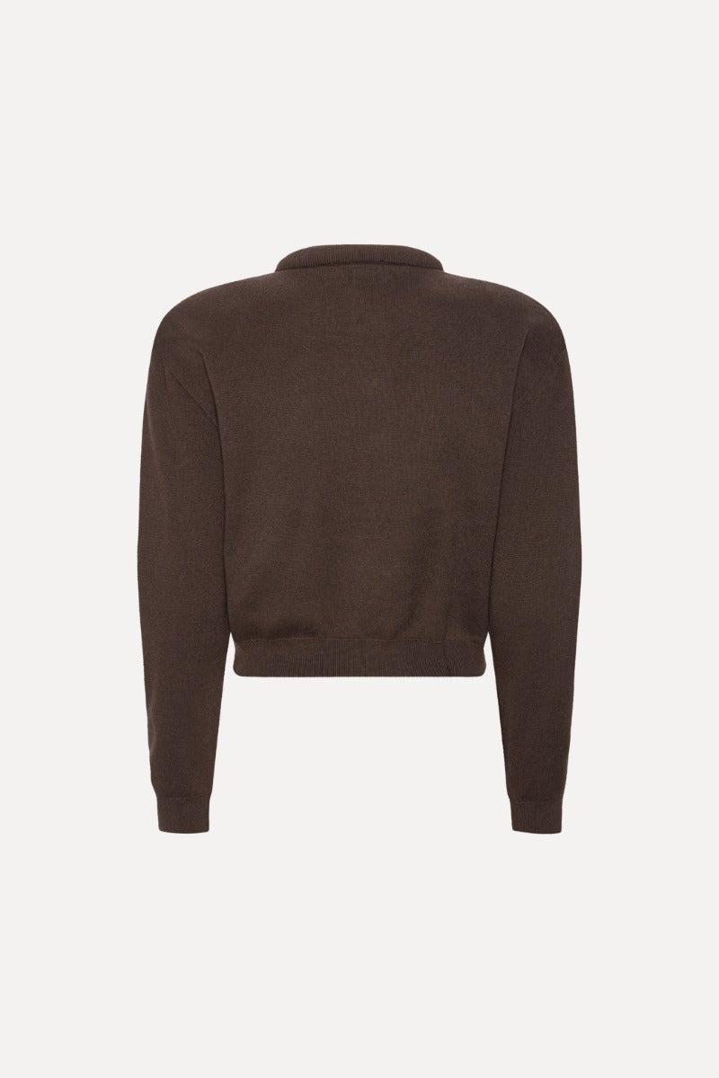 Firm Knit Cardigan chocolate.