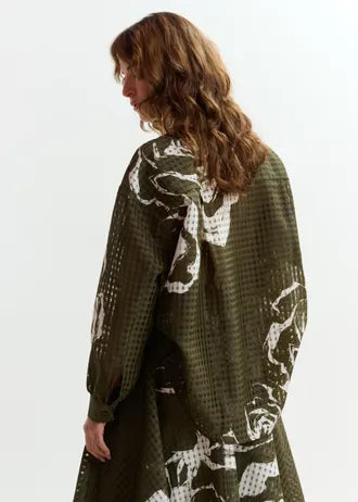 Joranje Camisa — Tejido Fluido Manga Larga Estampado | Essentiel Antwerp