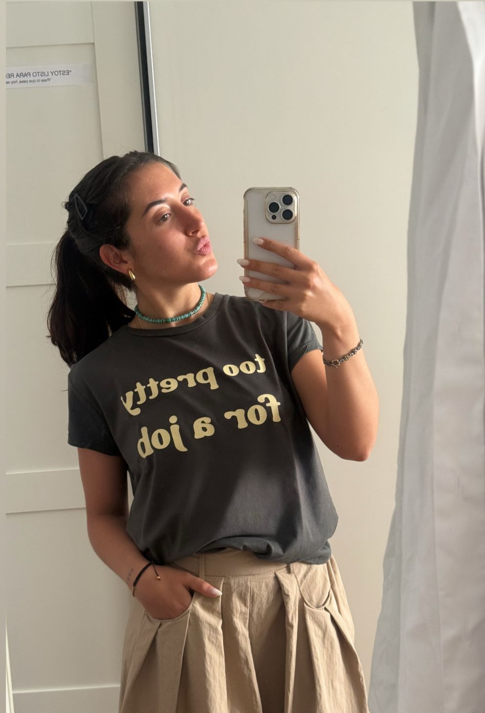 Camiseta azul “Too Pretty