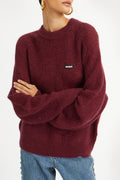 Light Knit logo sweater burgundy
