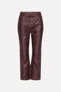 Flared Leather Capri Pants.