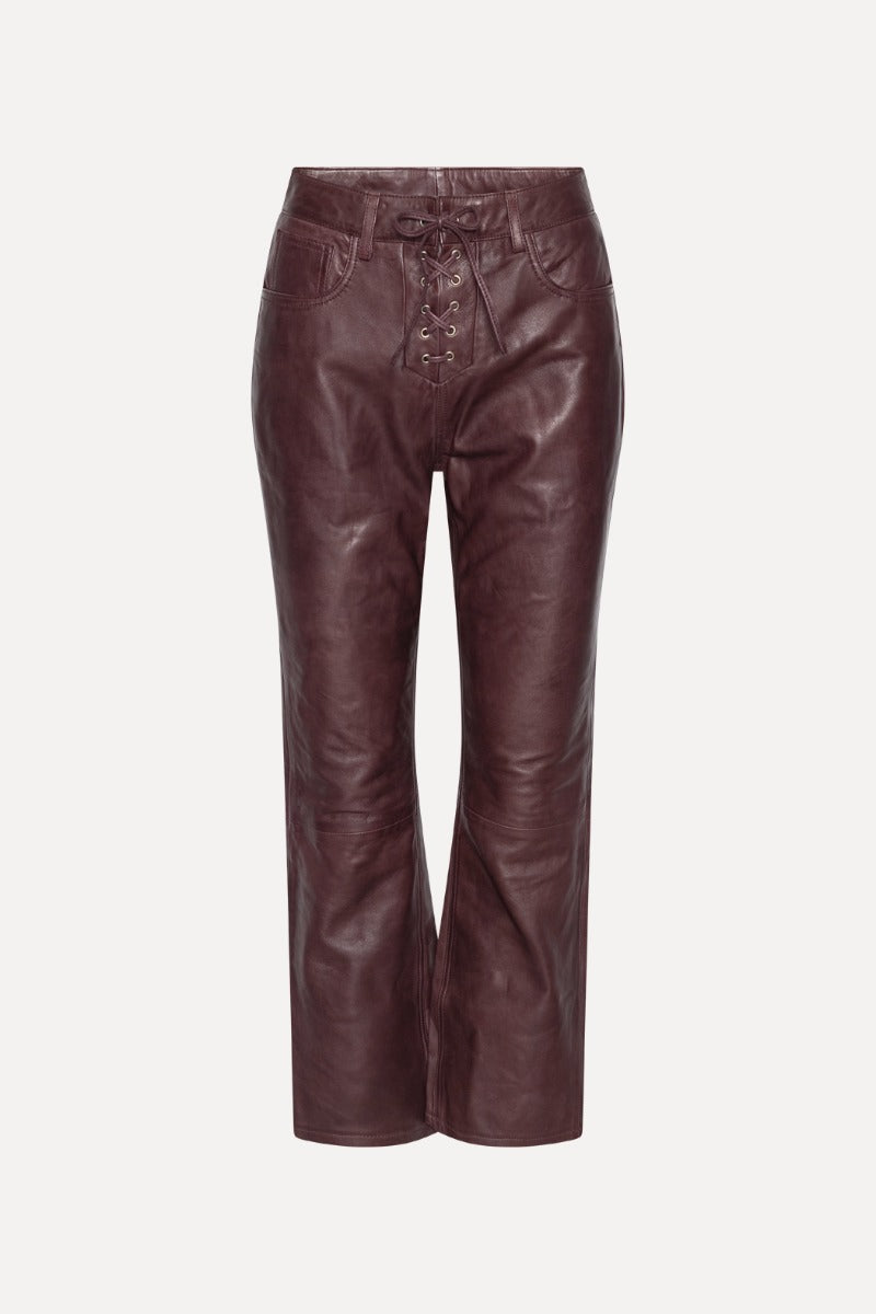 Flared Leather Capri Pants.