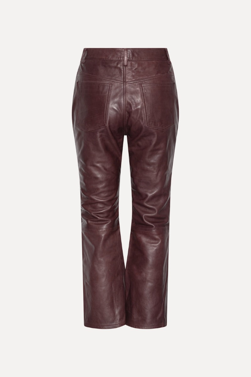 Flared Leather Capri Pants.