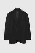 Queen Blazer Negro — Lana Oversize Cuello Esmoquin | Anine Bing