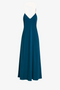 Vestido raso tirantes azul canard