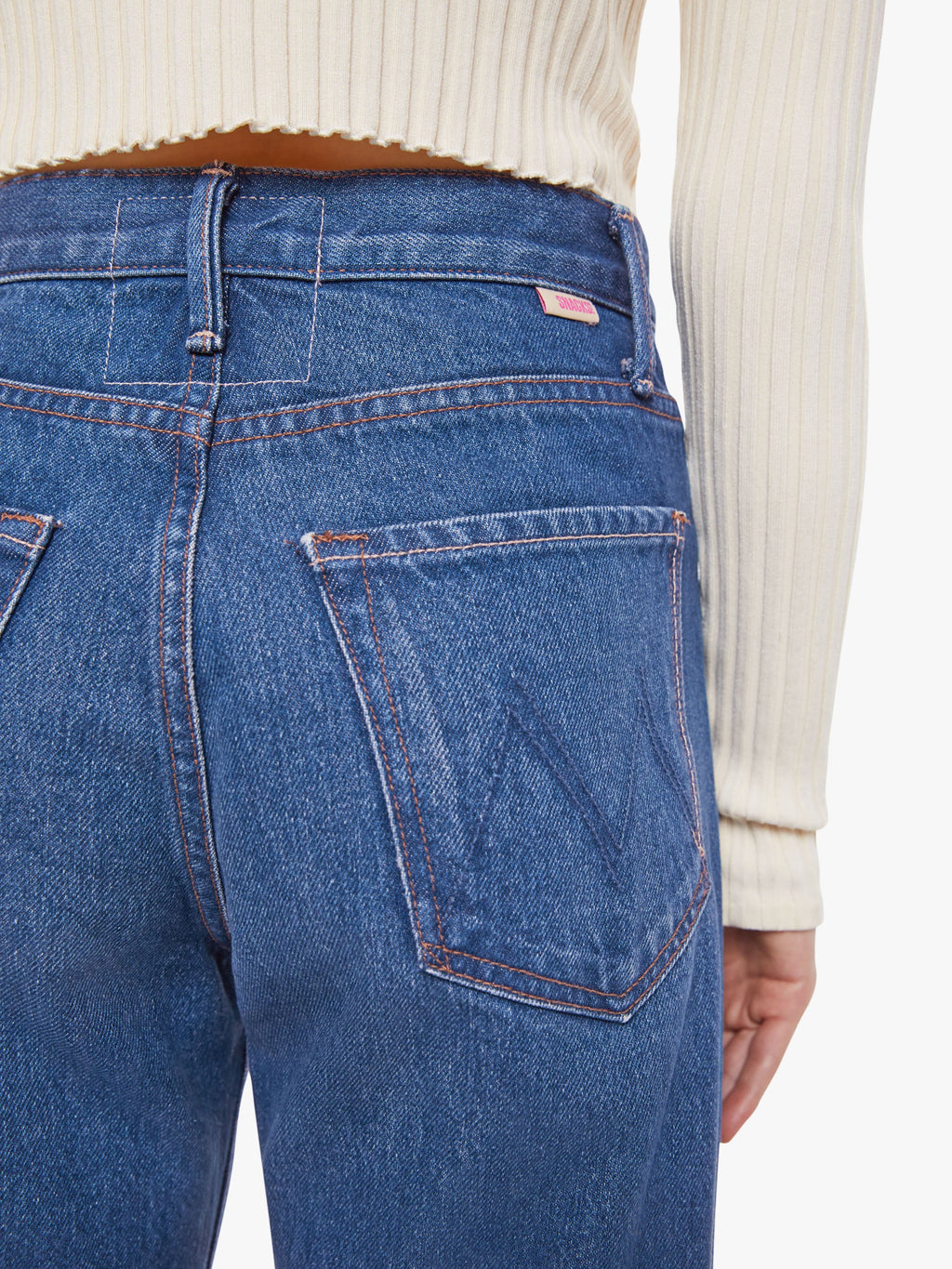 The Lemon Twist Sneak — Jean Tiro Alto Acampanado Delavado Amarillo | Mother