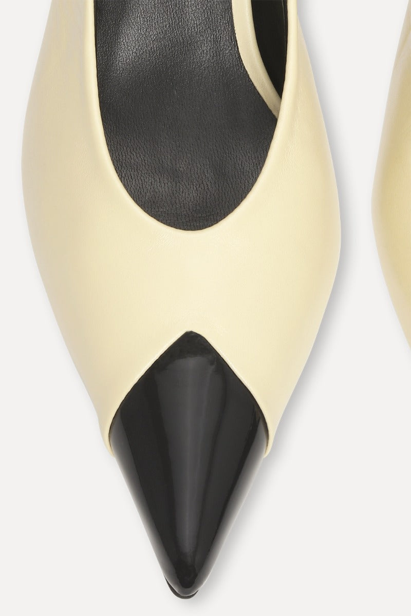 Slingback Pump Leather — Piel Tacón Kitten Punta Charol | Rotate