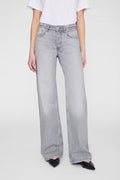 Hugh Jeans Gris — Denim Tiro Alto Corte Recto 5 Bolsillos | Anine Bing