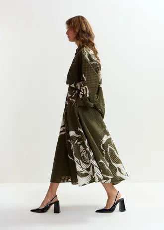 Joranje Camisa — Tejido Fluido Manga Larga Estampado | Essentiel Antwerp