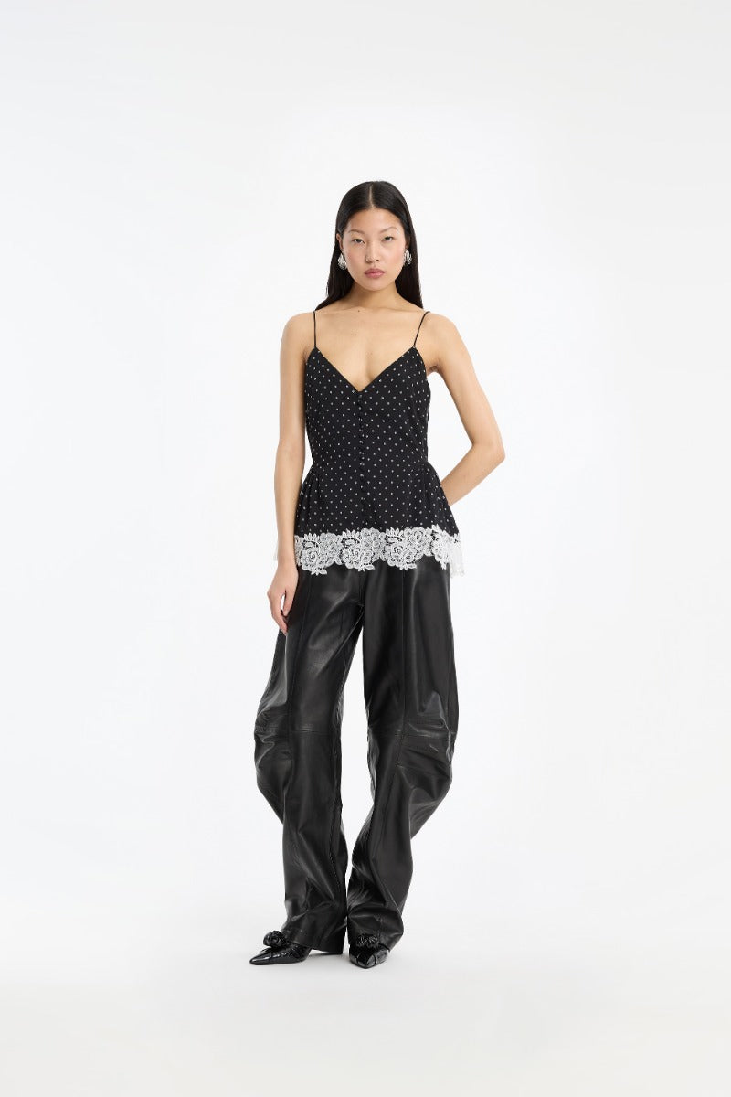 Leather cargo pantalón.