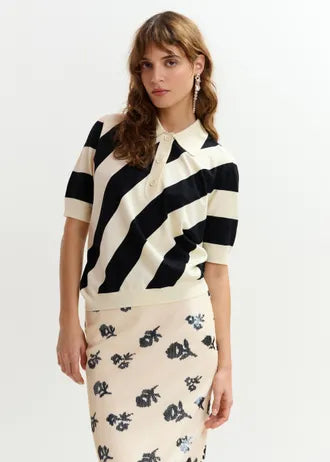 Joram Polo — Algodón Cuello Polo Manga Corta Estampado | Essentiel Antwerp