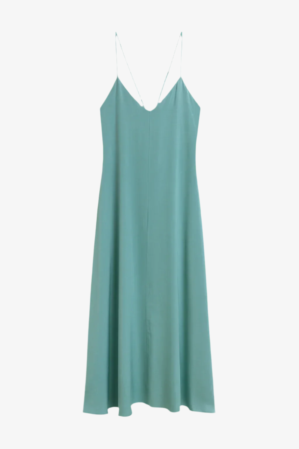 Vestido raso tirantes celeste