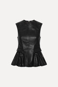 Peplum Leather top