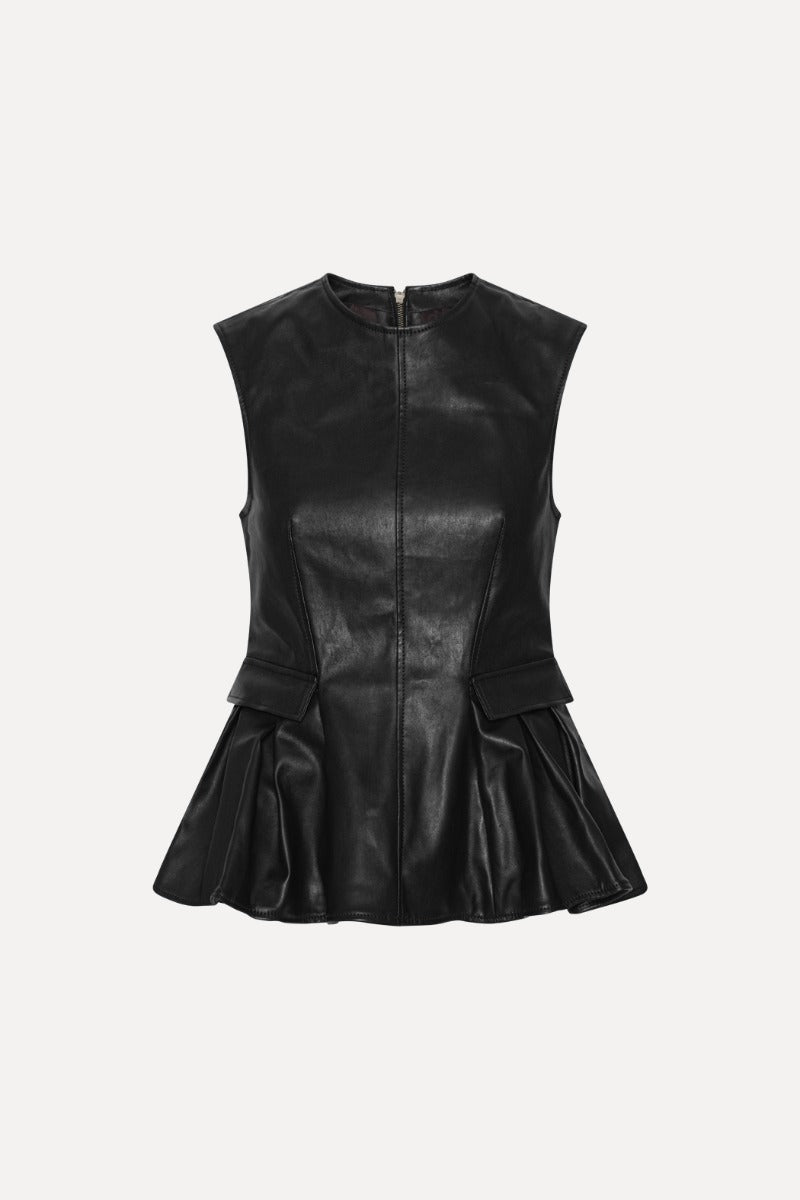 Peplum Leather top