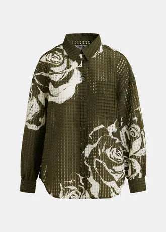 Joranje Camisa — Tejido Fluido Manga Larga Estampado | Essentiel Antwerp