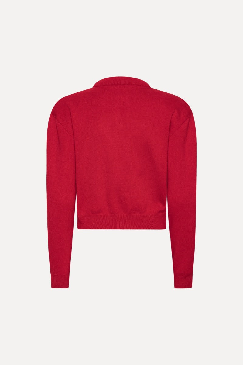 Firm Knit Cardigan rojo.