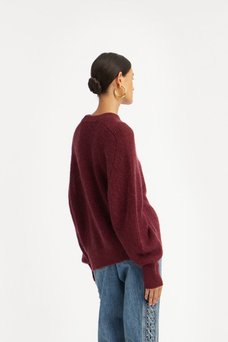 (Copia) Light Knit logo sweater burgundy