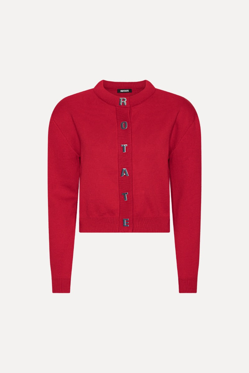 Firm Knit Cardigan rojo.
