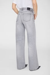 Hugh Jeans Gris — Denim Tiro Alto Corte Recto 5 Bolsillos | Anine Bing