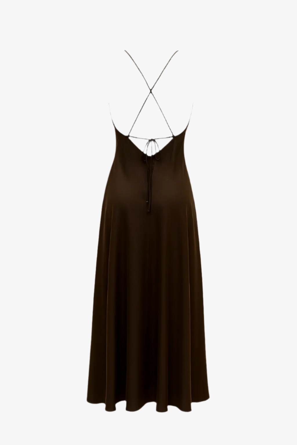 Vestido raso tirantes  chocolate