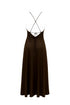 Vestido raso tirantes  chocolate