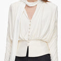 Cream Tie Neck top