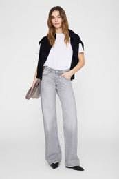 Hugh Jeans Gris — Denim Tiro Alto Corte Recto 5 Bolsillos | Anine Bing