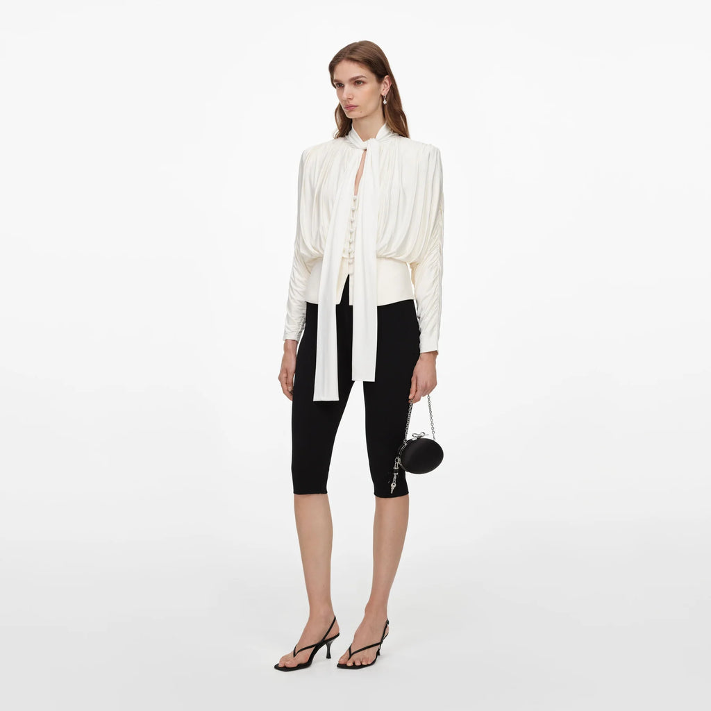 Cream Tie Neck top