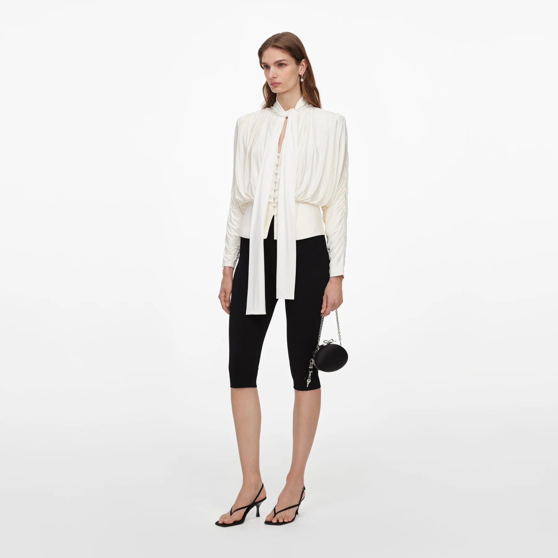 Cream Tie Neck top