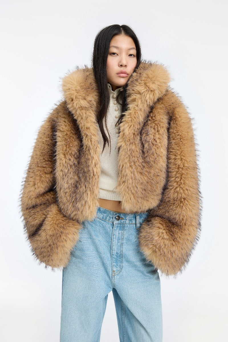 Faux Fur Crop Jacket.