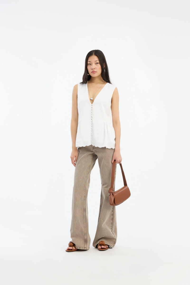 Flared Highwaisted Jeans — Denim Tiro Alto Acampanado Trabillas | Rotate
