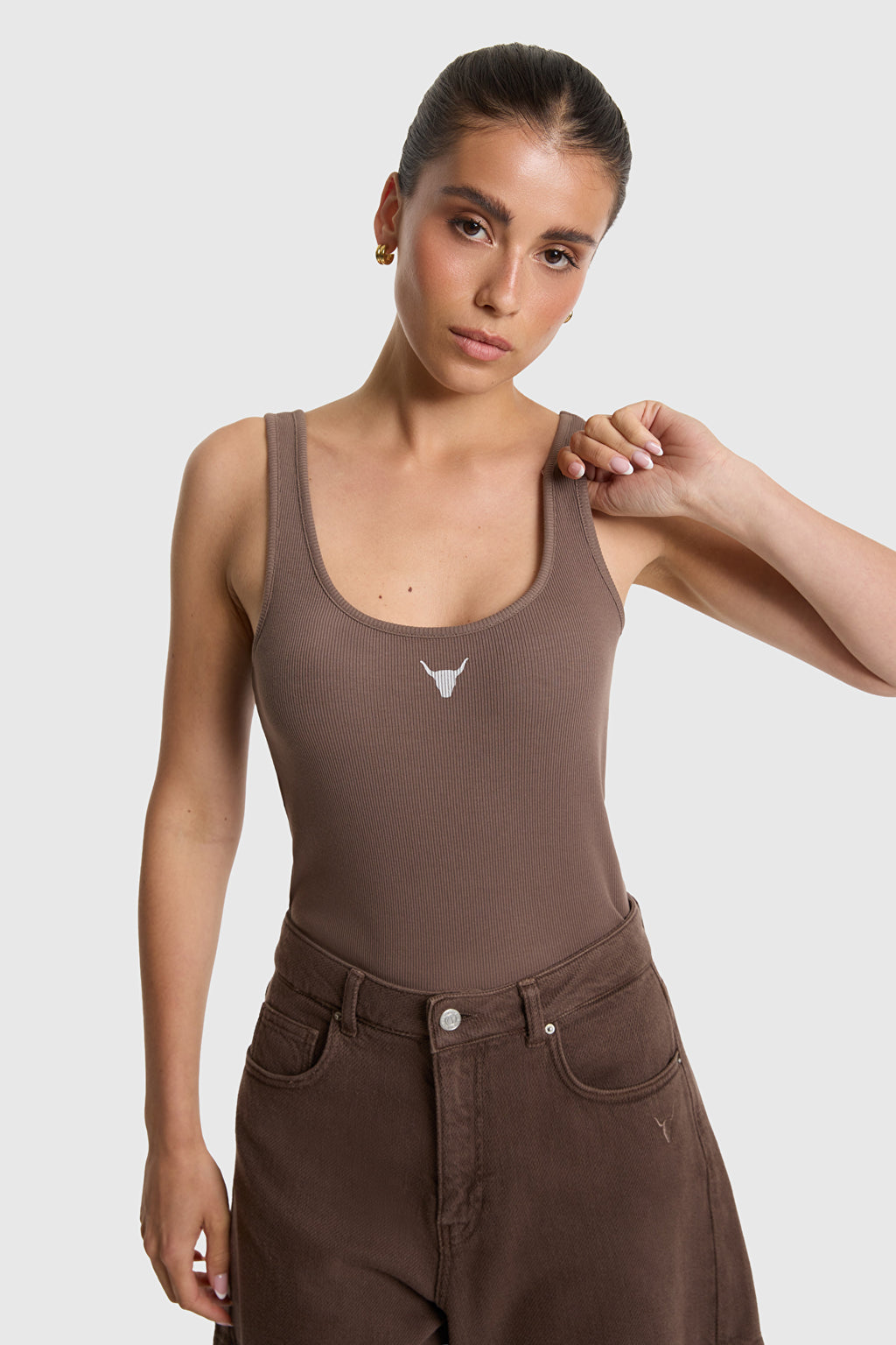 Alix Tank Top marrón.
