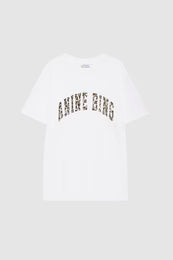Walker Camiseta Blanca — Oversize Logo Leopardo a Contraste | Anine Bing