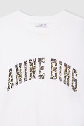 Walker Camiseta Blanca — Oversize Logo Leopardo a Contraste | Anine Bing