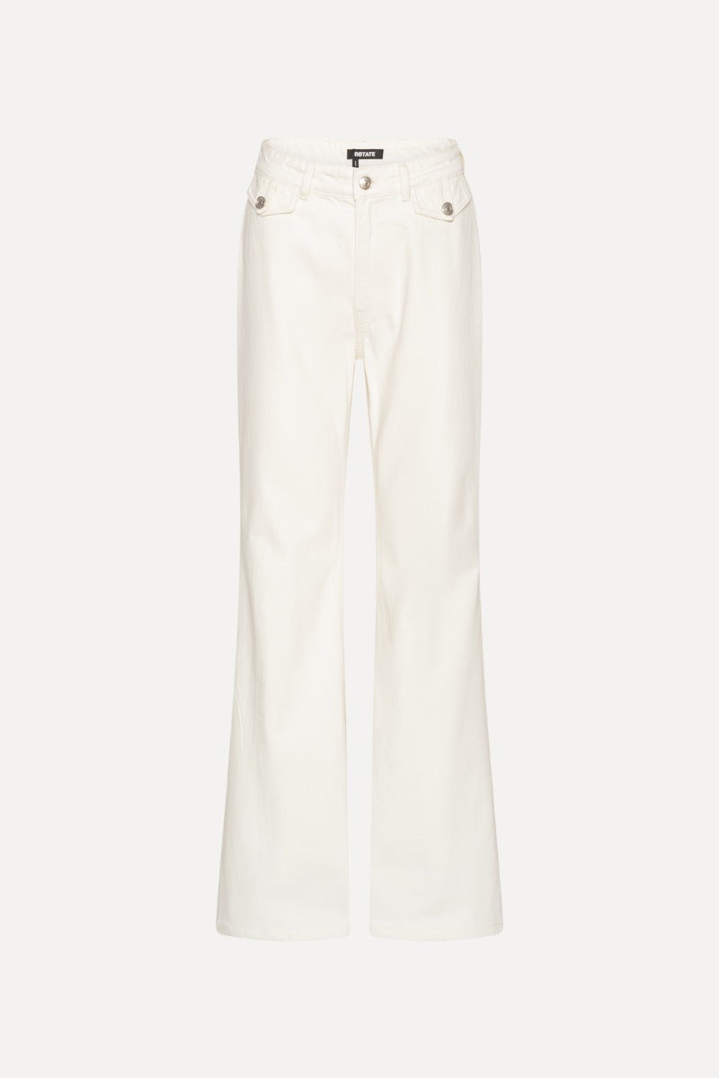 Flared Highwaisted Jeans Crudo — Denim Tiro Alto Acampanado Trabillas | Rotate